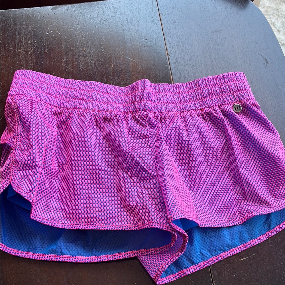 Lorna Jane Pink and Blue Athletic Shorts with Elastic Waistband